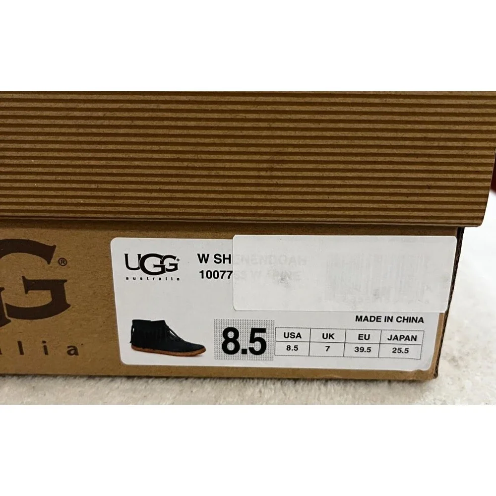 UGG Shenandoah Pine Suede Fringe Boho Western Ankle Boots Size 8.5 Green NEW NIB - Picture 11 of 16